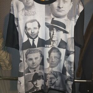 RARE Crooks & Castles Graphic Tee Criminals Mugshots Murders Streetwear